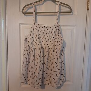 Torrid Feather Print Bell Sleeve Cold Shoulder Top